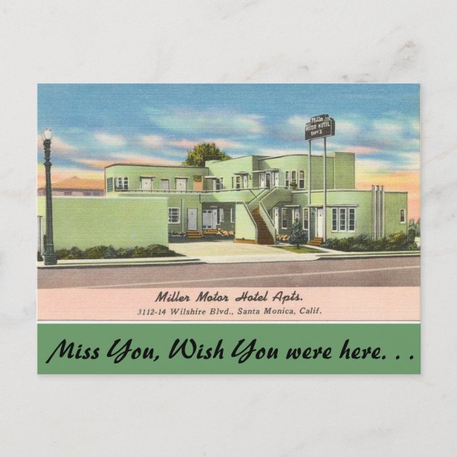 California, Miller Motor Hotel Apts. Postcard (Front)