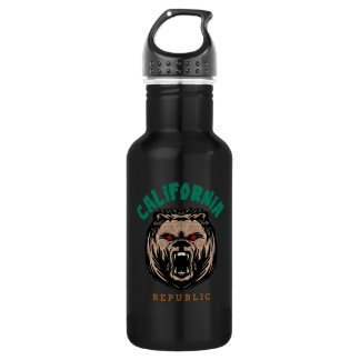 California Mirror Bear Minimal Illustration Modern 532 Ml Water Bottle