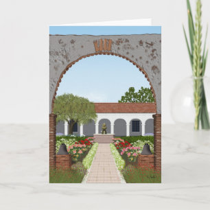 California mission greeting card, blank inside card