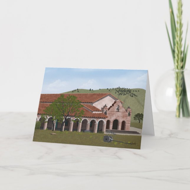 California mission greeting card, blank inside card (Front)