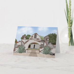 California mission greeting card, blank inside card