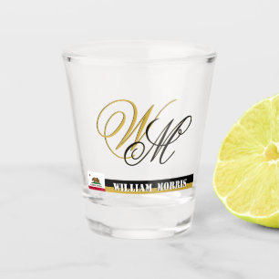 California, Monogram, Personalise, California Flag Shot Glass