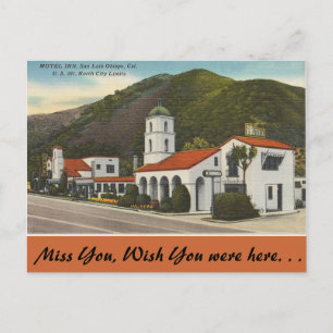 California, Motel Inn, San Luis Obispo Postcard