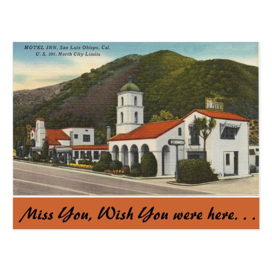 California, Motel Inn, San Luis Obispo Postcard