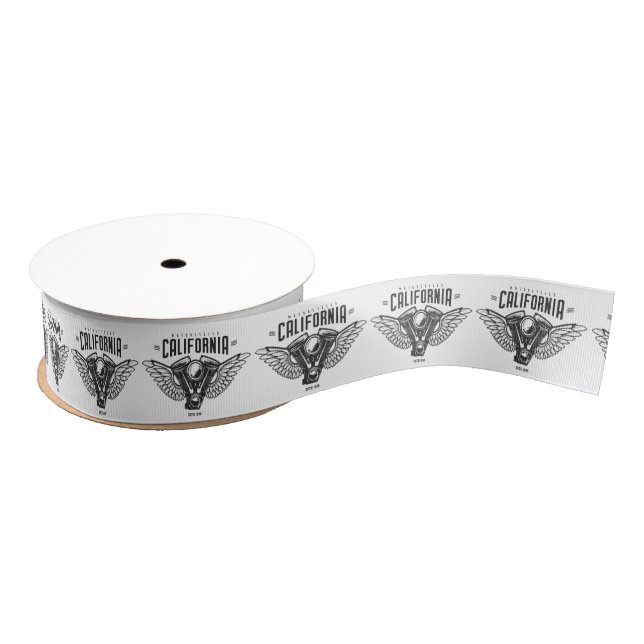California Motorcycle Wings Grosgrain Ribbon (Spool)