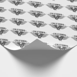California Motorcycle Wings Wrapping Paper