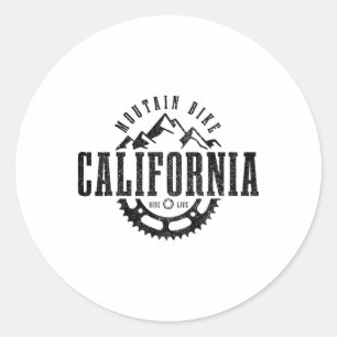 California Mountain Bike Mtb Downhill Souvenir Cal Classic Round Sticker