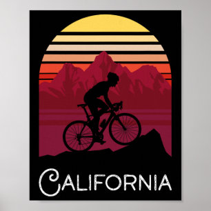 California Mountain Biking Shirt Retro California Poster