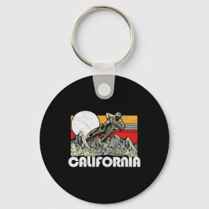 California Mountain Biking Vintage Retro 80s Vibe Key Ring