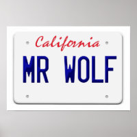California Mr Wolf License plate