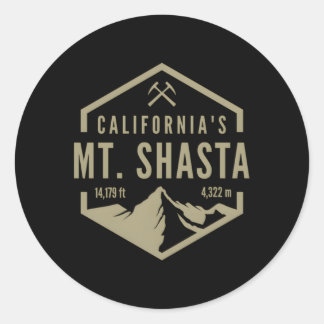 California Mt Shasta Classic Round Sticker