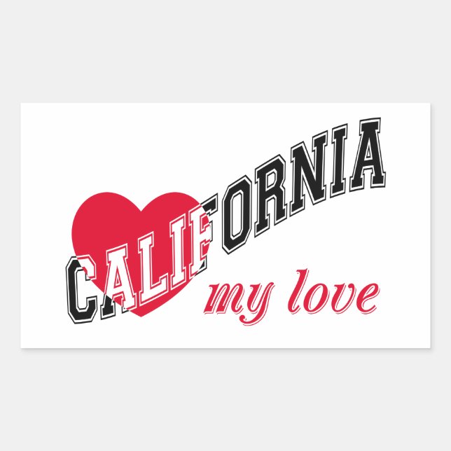 California my love rectangular sticker (Front)