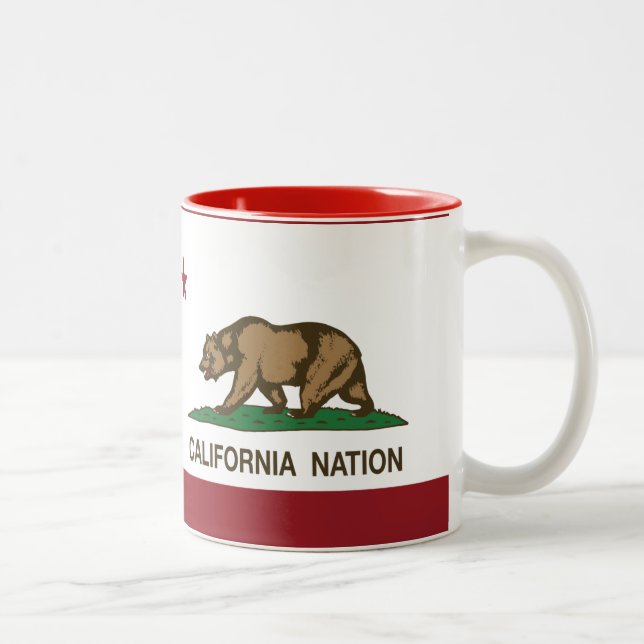 California Nation Republic Flag Two-Tone Coffee Mug (Right)