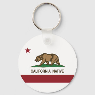 California Native Republic Flag Key Ring