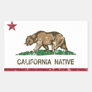 California Native Republic Flag Rectangular Sticker