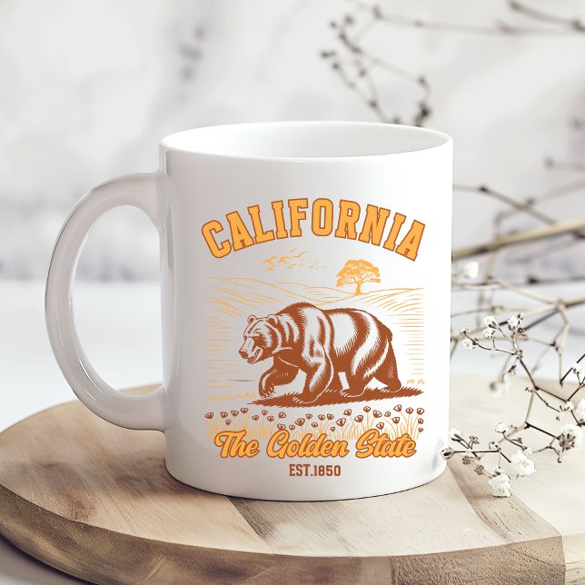 California Nature Lover Gift – Retro Bear Design Coffee Mug (Creator Uploaded)