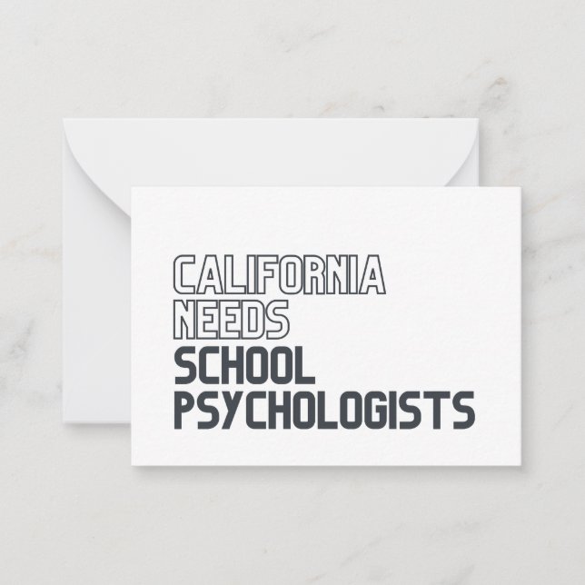 California Need School Psychologists Note Cards (Front)