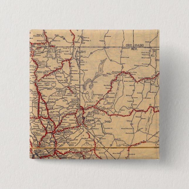 California, Nevada 15 Cm Square Badge (Front)