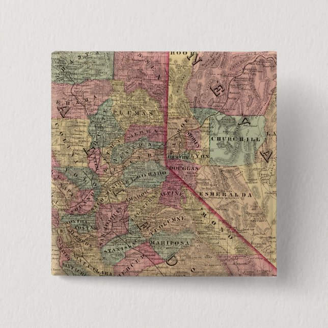 California, Nevada 15 Cm Square Badge (Front)