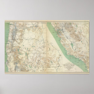 California, Nevada, Oregon Poster