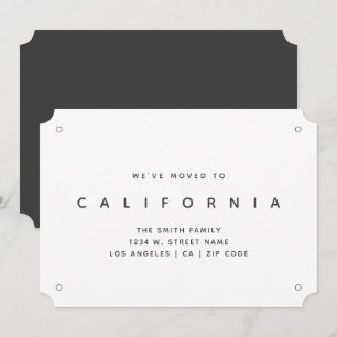 California New Home We've Moved Announcement
