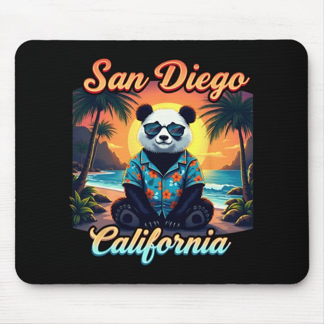 California New Year 2025 Family Trip Vaction Panda Mouse Mat (Front)