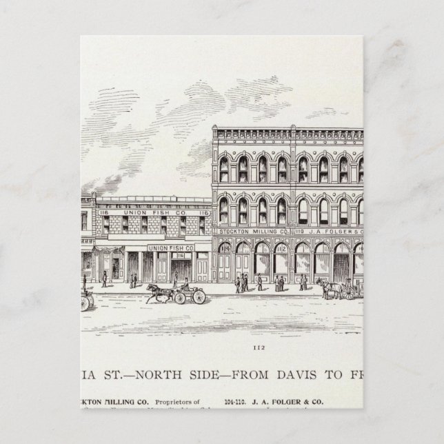 California North side Davis and Front Postcard (Front)
