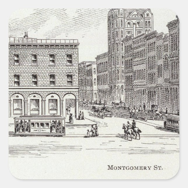 California North side Montgomery Square Sticker (Front)
