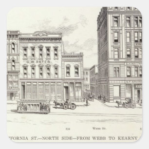 California North side Webb and Kearny Square Sticker