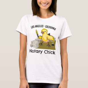 California Notary Chick Yellow Feather Quill T-Shirt