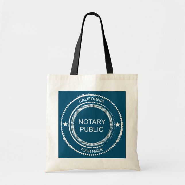 California Notary Distressed Seal Customised Tote Bag (Front)