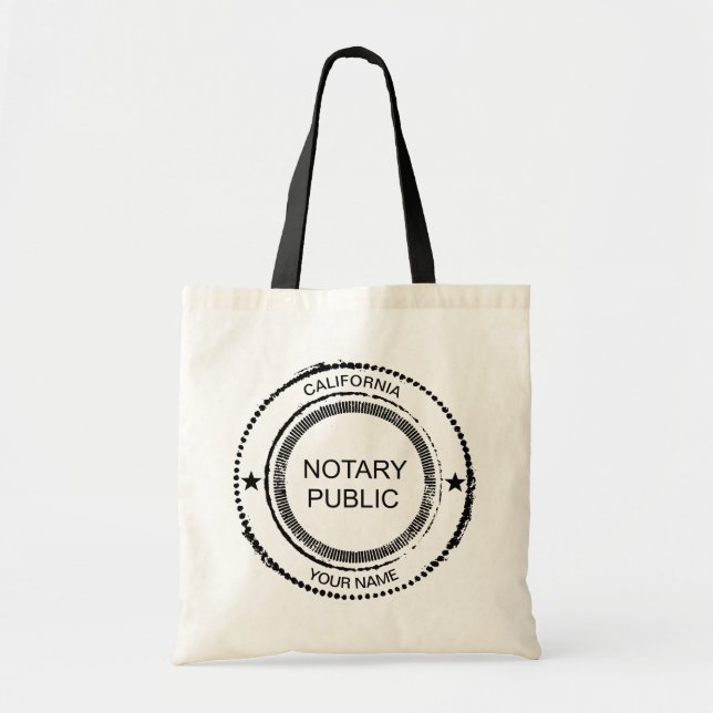 California Notary Distressed Seal Customised Tote Bag (Front)
