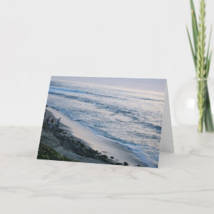California Ocean Sunset Beach Custom Greeting Card