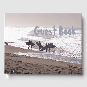 California Ocean Waves Beach Surfers Guest Book