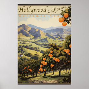 California Orange Groves - Old Hollywood - Travel  Poster