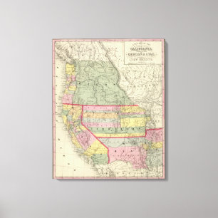California, Oregon, Utah, New Mexico 3 Canvas Print