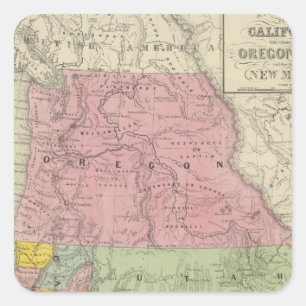California, Oregon, Utah, New Mexico 3 Square Sticker