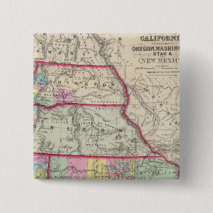 California, Oregon, Washington, Utah, New Mexico 15 Cm Square Badge