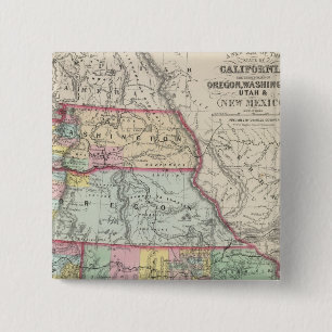 California, Oregon, Washington, Utah, New Mexico 4 15 Cm Square Badge