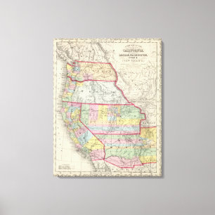 California, Oregon, Washington, Utah, New Mexico 5 Canvas Print
