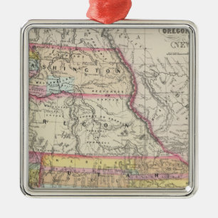 California, Oregon, Washington, Utah, New Mexico 5 Metal Tree Decoration