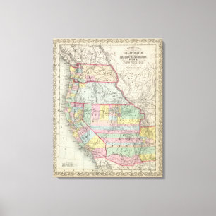 California, Oregon, Washington, Utah, New Mexico 7 Canvas Print
