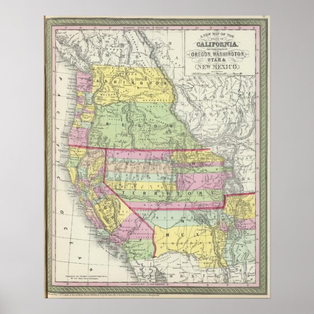 California, Oregon, Washington, Utah, New Mexico 7 Poster (Front)
