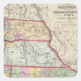 California, Oregon, Washington, Utah, New Mexico Square Sticker