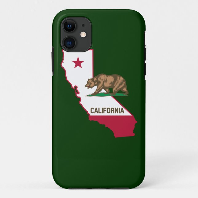 California Outline and Flag Case-Mate iPhone Case (Back)