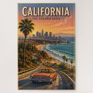 California Pacific Coast Skyline Golden Escape Jigsaw Puzzle