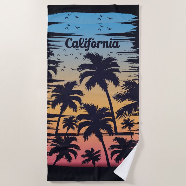 California Palm Tree Beach Towel (Front)