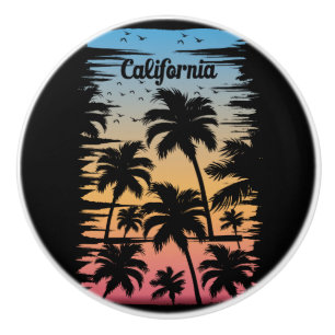 California Palm Tree Ceramic Knob