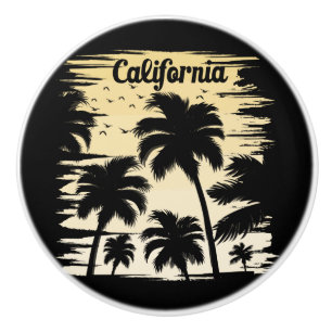 California Palm Tree Ceramic Knob