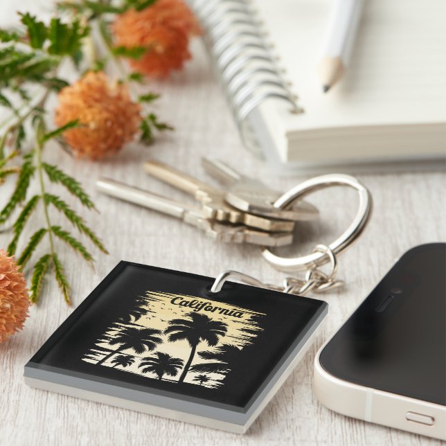 California Palm Tree Key Ring (Front Right)